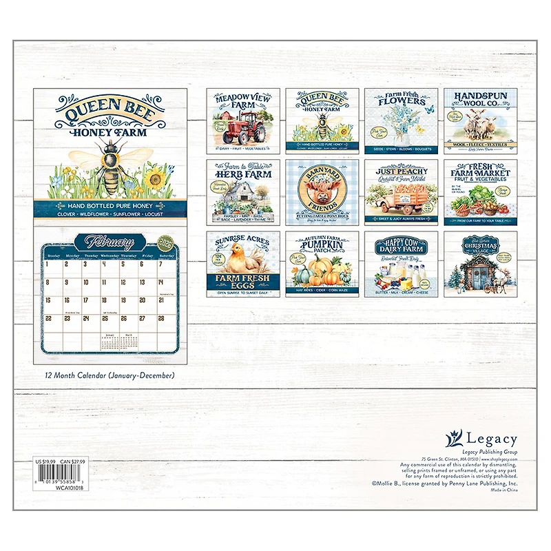 Farm To Table 2026 Deluxe Wall Calendar