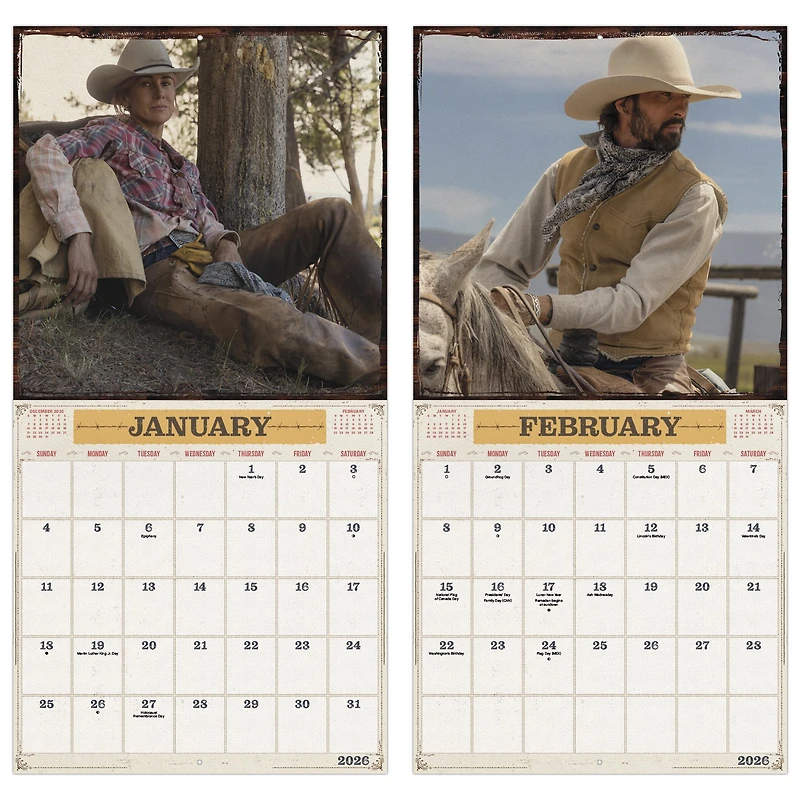 Yellowstone From The Bunkhouse 2026 Wall Calendar