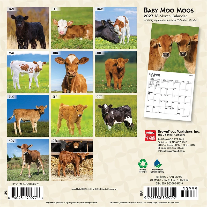 Baby Moo Moos 2027 Mini Calendar - Online Only