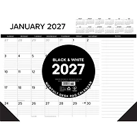 Black and White 2027 Desk Pad Calendar