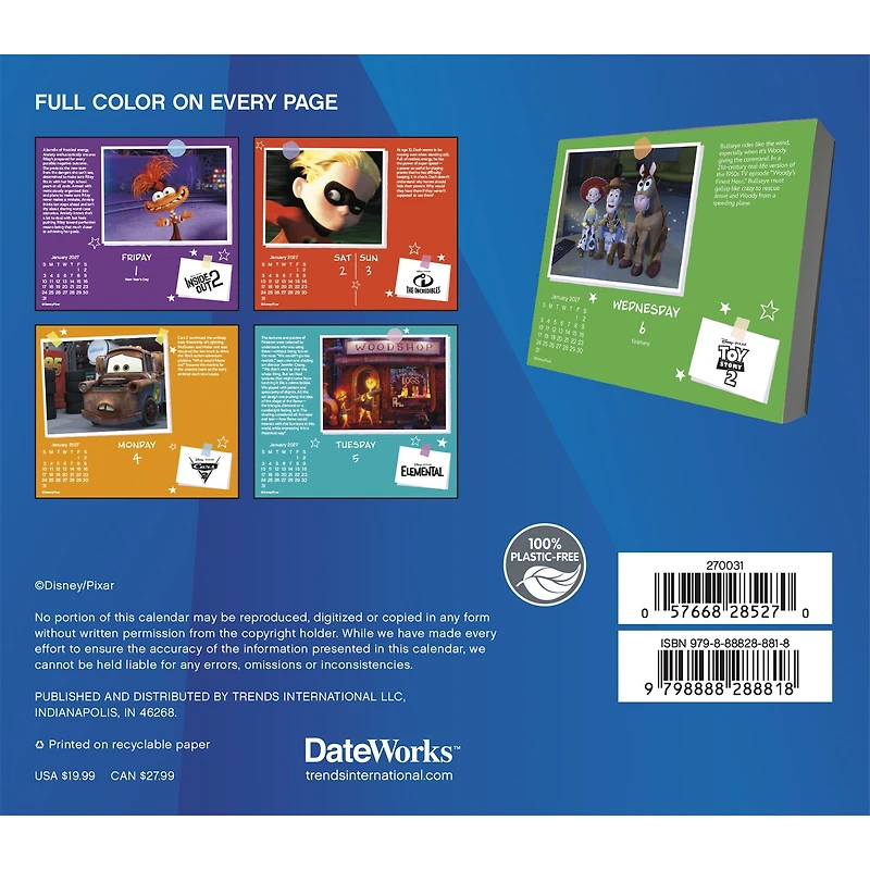 Disney Pixar 2027 Box Calendar - Online Only