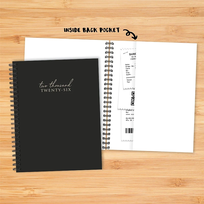 Contemporary Black 2026 Weekly Planner Calendar