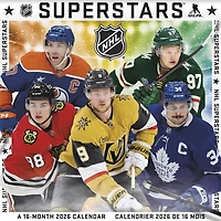 NHL Superstars Bilingual 2026 Wall Calendar