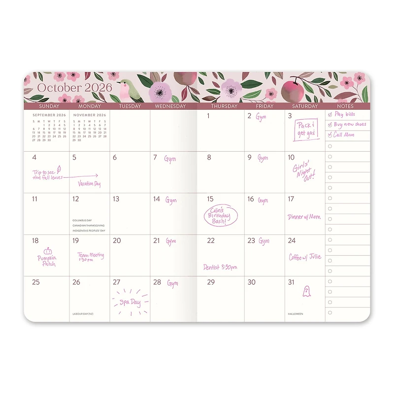 Birds and Blooms 2025-2026 Monthly Pocket Planner Calendar - Online Only