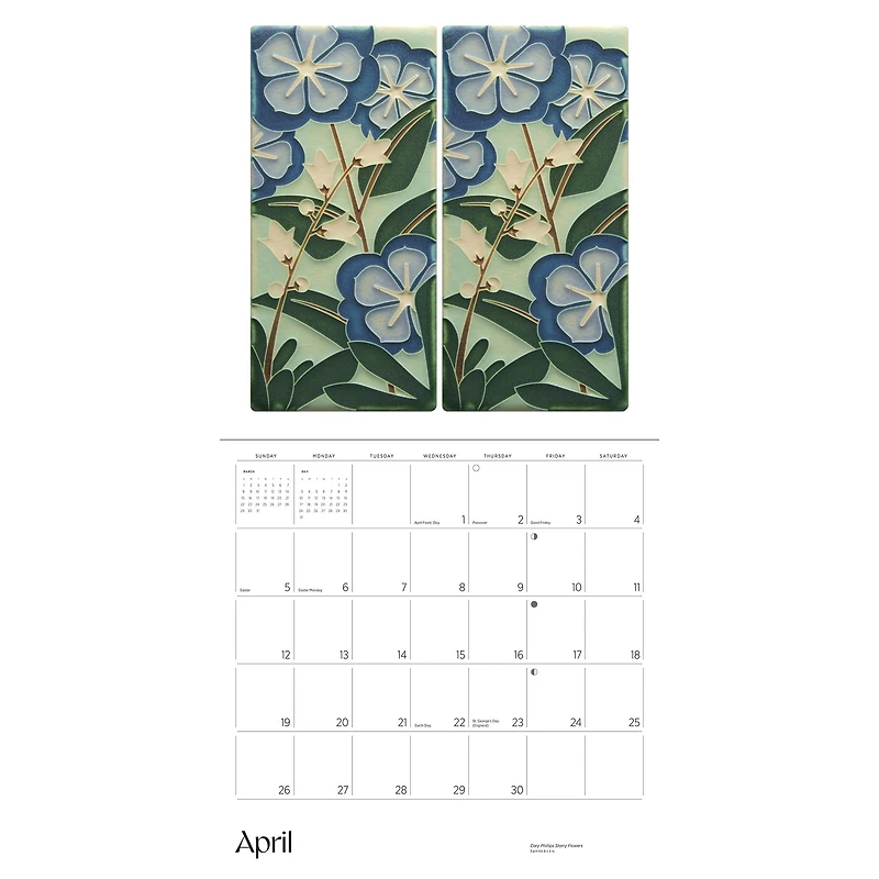 Arts And Crafts Tiles 2026 Wall Calendar - Online Only