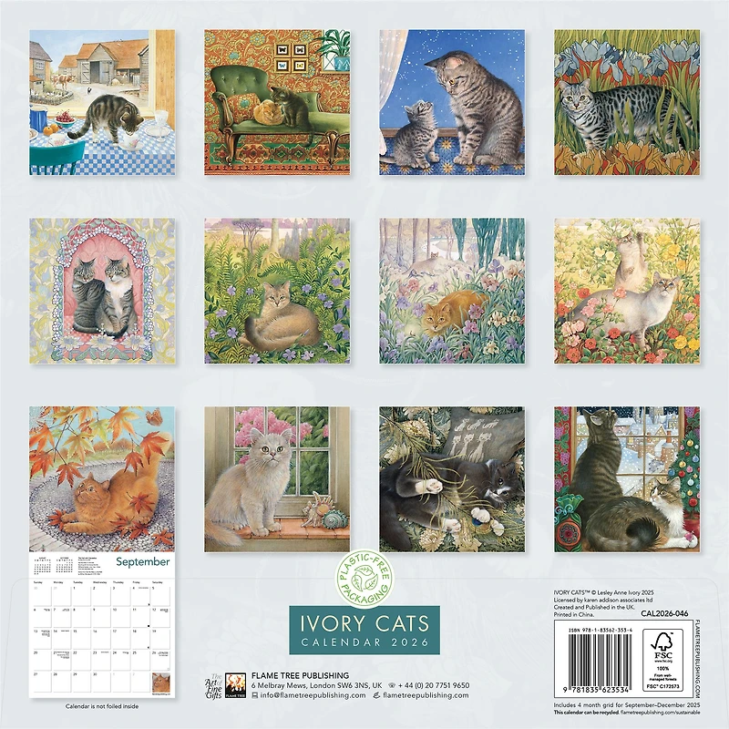 Ivory Cats By Lesley Anne Ivory 2026 Wall Calendar