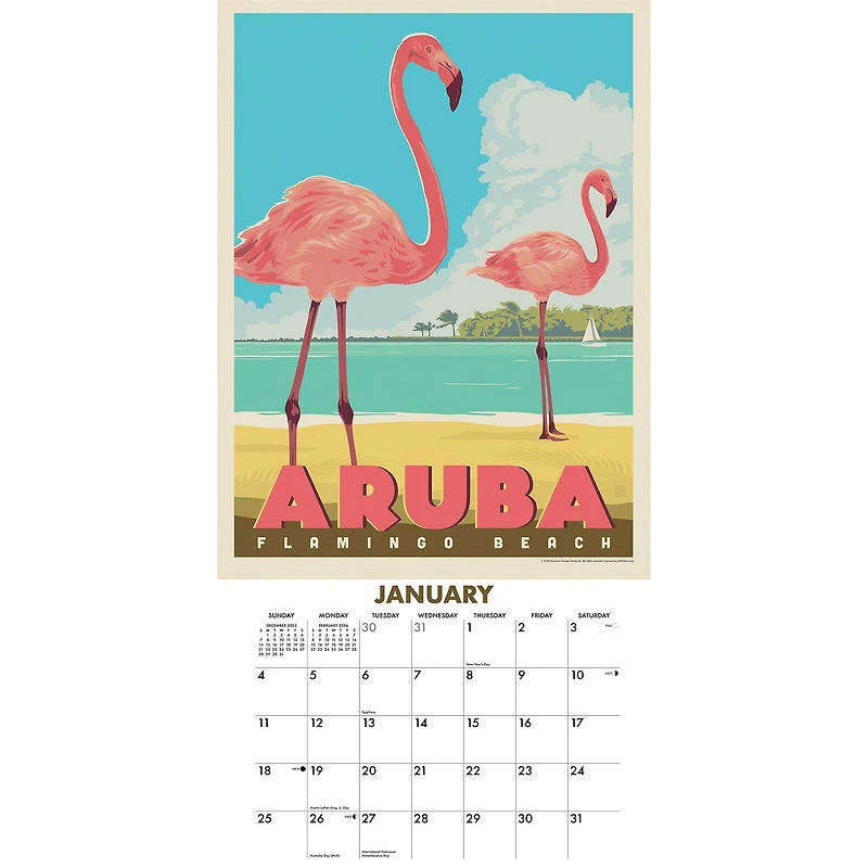 World Travel Classic Posters 2026 Wall Calendar
