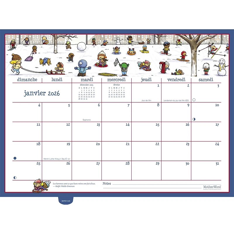 Motherword 2025-2026 Deluxe Wall Calendar (French)
