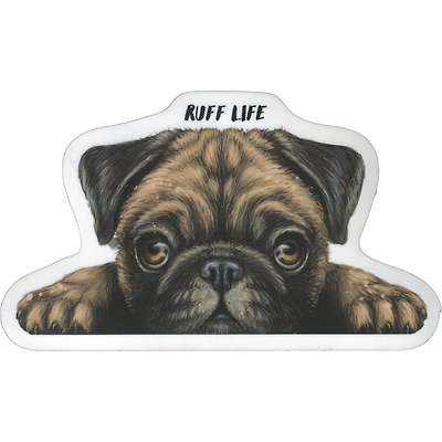 Ruff Life Pug Peeker Vinyl Sticker