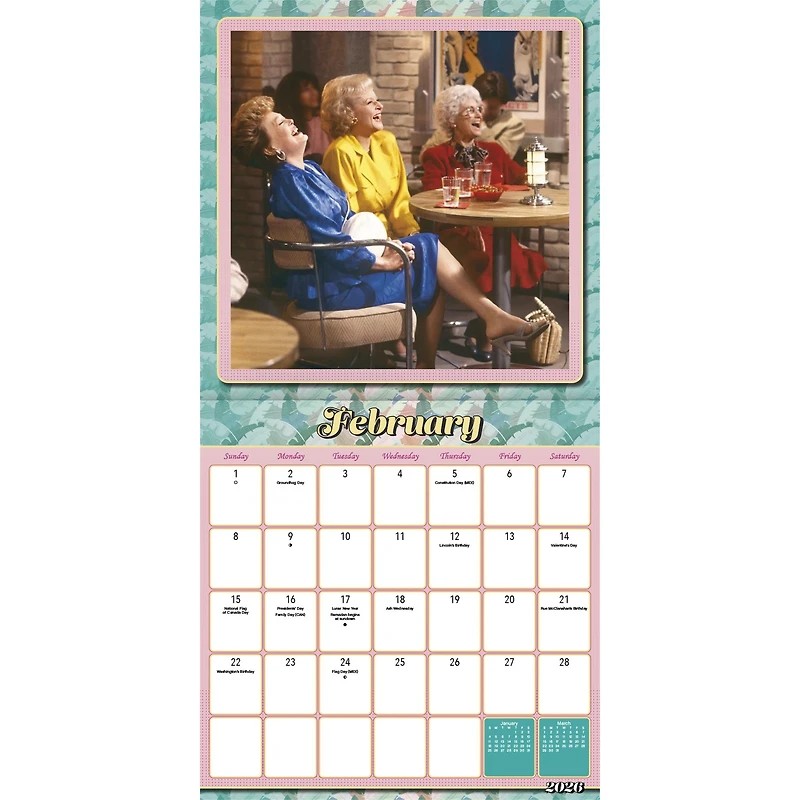 Golden Girls Exclusive with Print 2026 Deluxe Wall Calendar