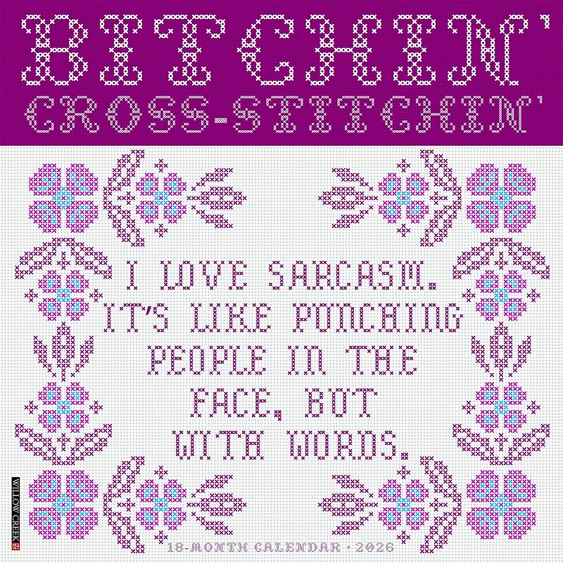 Bitchin Cross Stitchin 2026 Wall Calendar