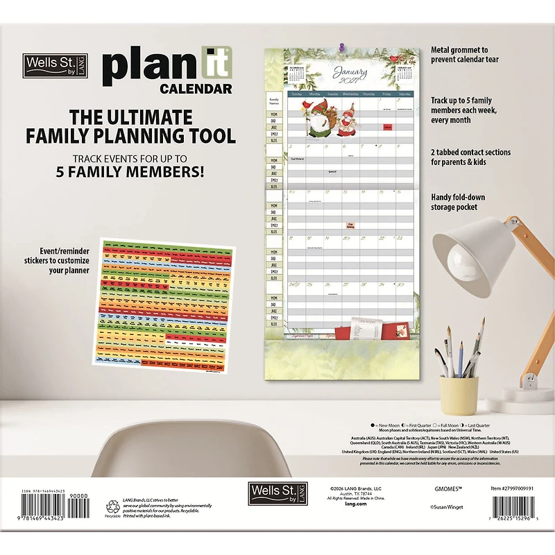 Gnomes Plan-It Plus 2027 Wall Calendar
