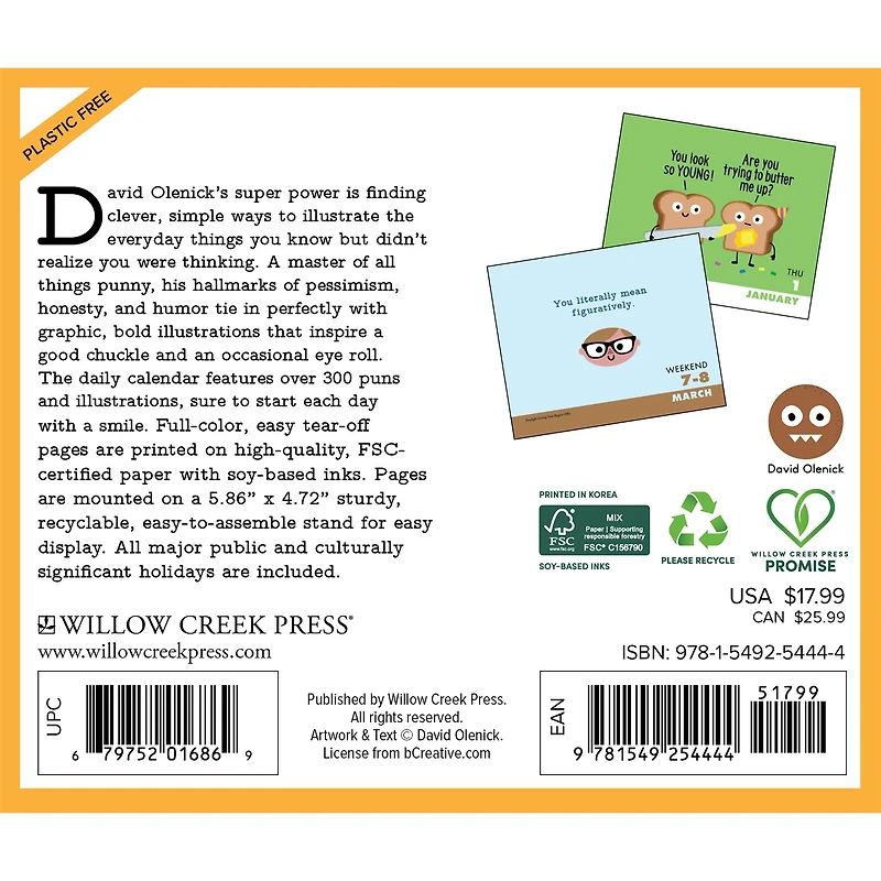 Art Of David Olenick 2026 Box Calendar - Online Only