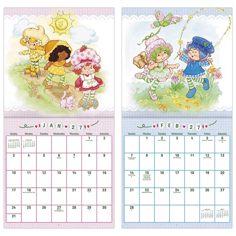 Strawberry Shortcake 2027 Exclusive Wall Calendar with Decal
