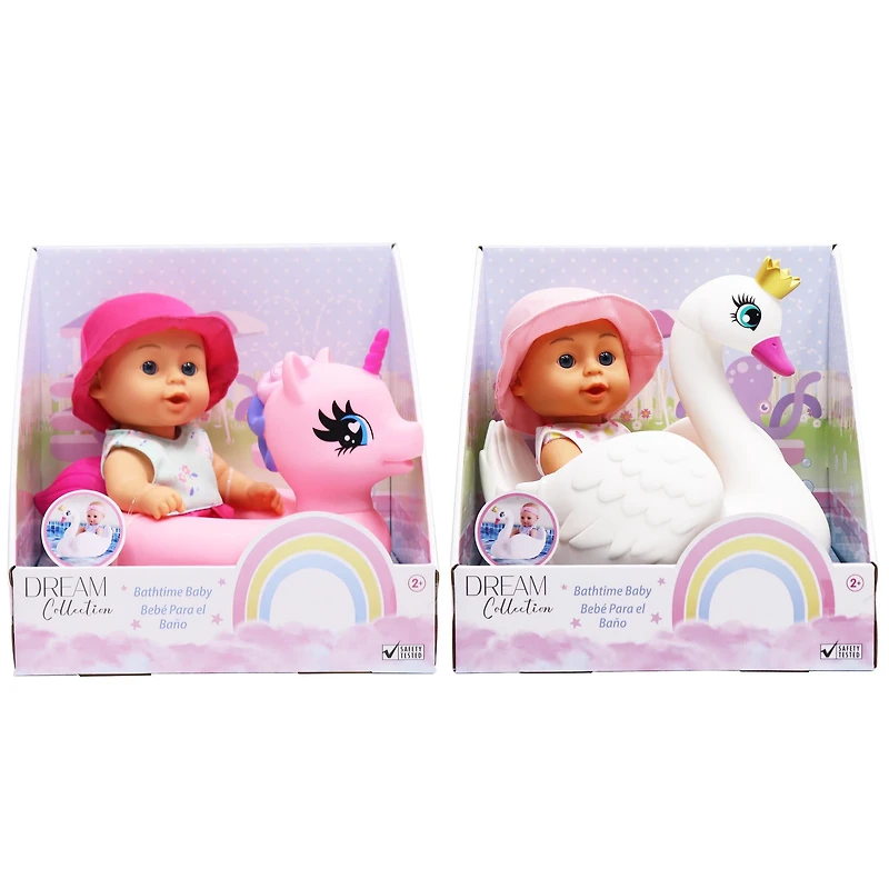 Bath Time 10in Baby Doll with Assorted Floaties