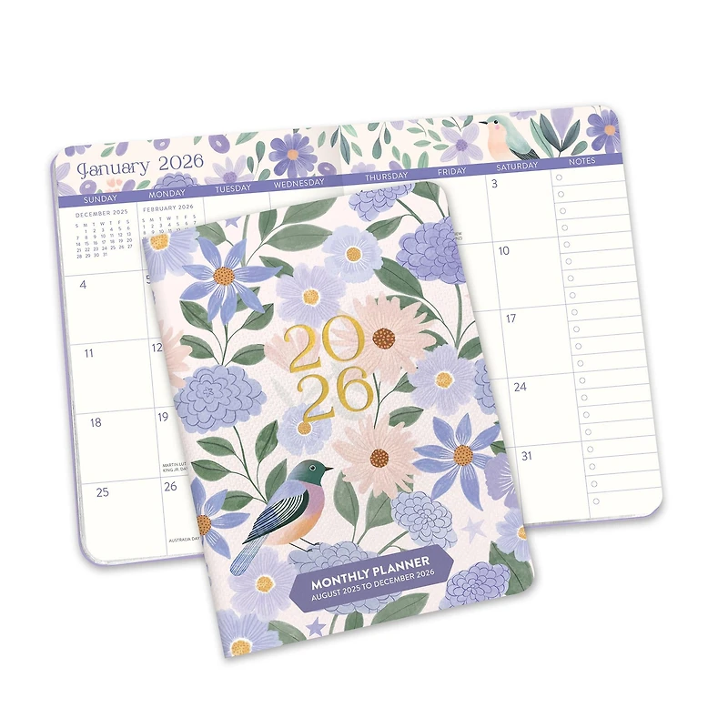 Birds and Blooms 2025-2026 Monthly Pocket Planner Calendar - Online Only