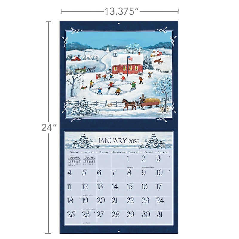 Lang Folk Art 2026 Special Edition Wall Calendar with Print
