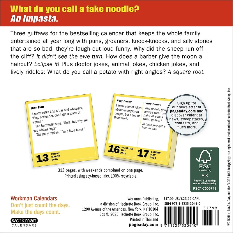 Bad Jokes And Punderful Puns 2026 Box Calendar