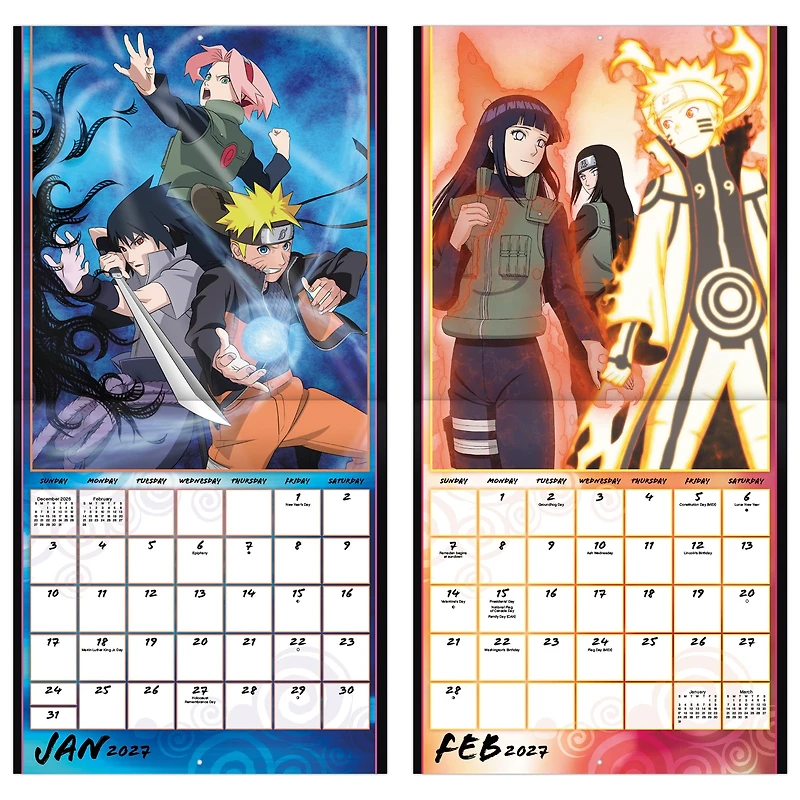 Naruto Shippuden 2027 Wall Calendar