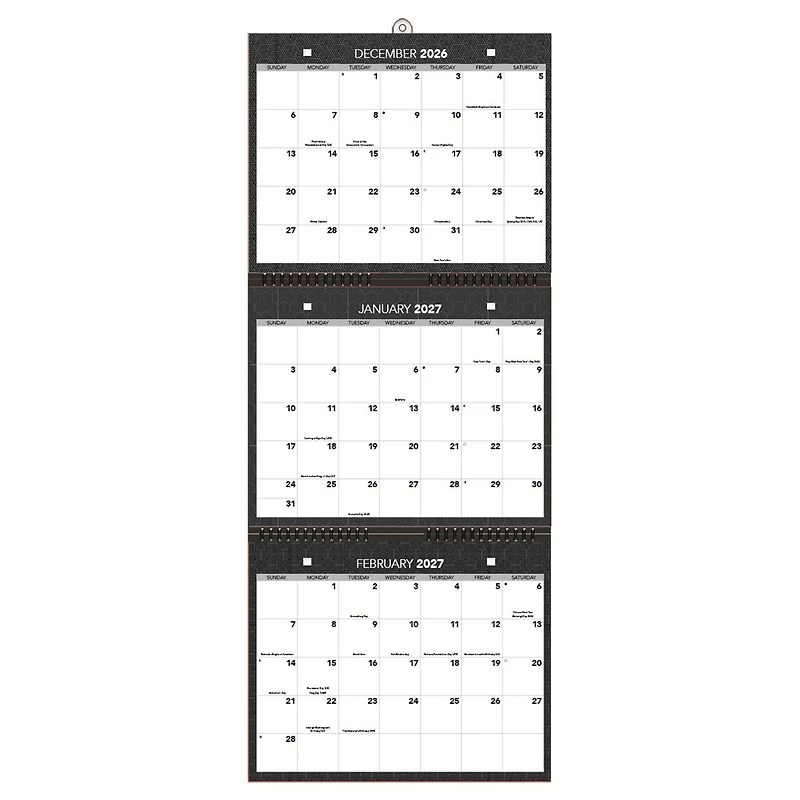 Office Tri-View 2027 Wall Calendar