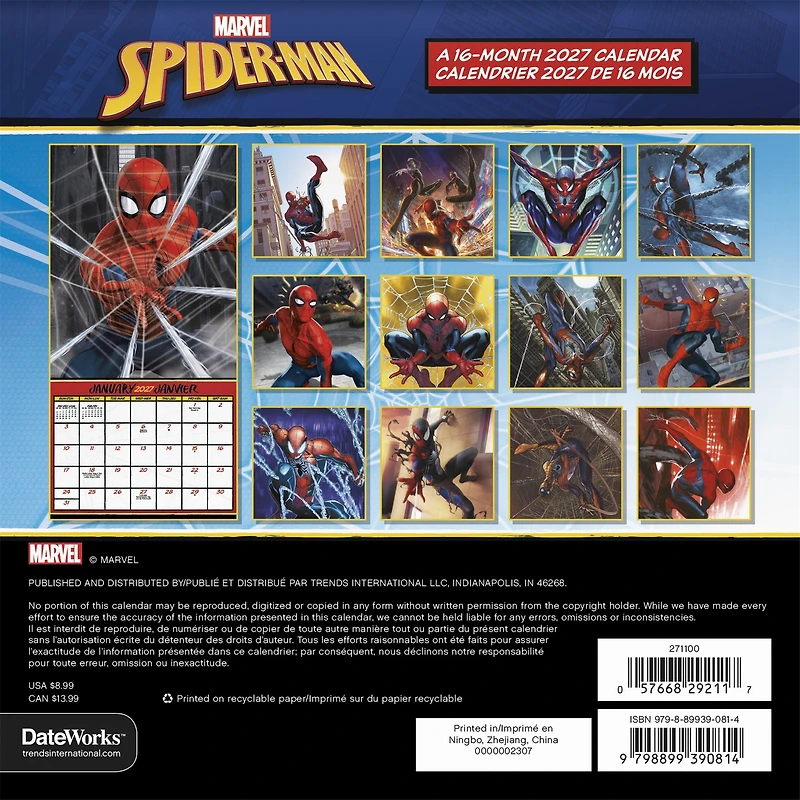 Spider-Man 2027 Mini Calendar