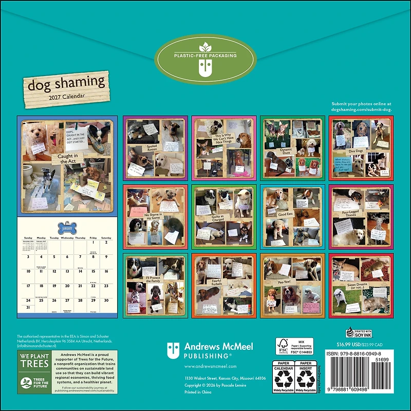 Dog Shaming 2027 Wall Calendar