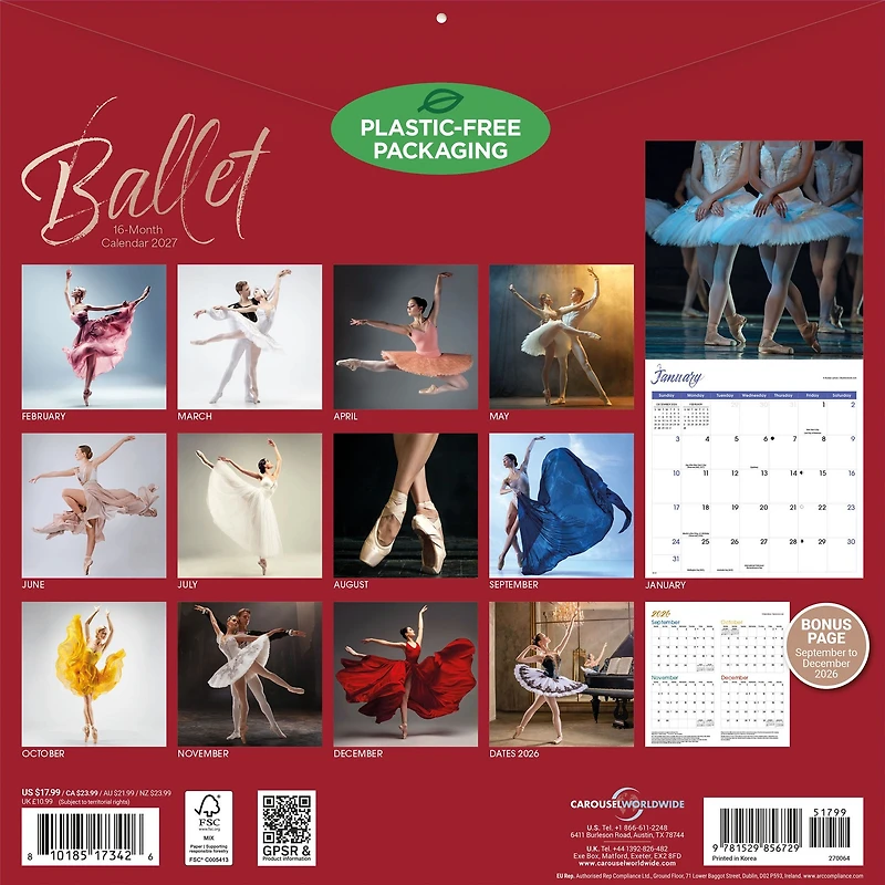 Ballet 2027 Wall Calendar