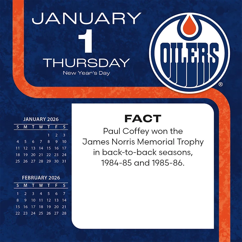 NHL Edmonton Oilers Box  2026 Calendar
