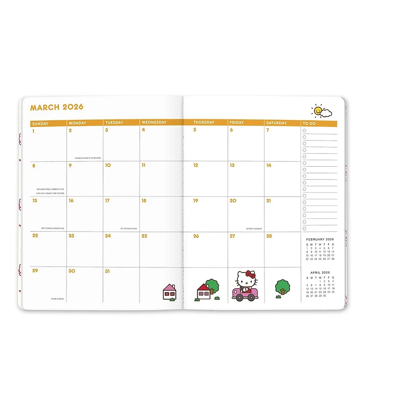Hello Kitty Playful Pink Just Right 2025-2026 Monthly Planner Calendar - Online Only