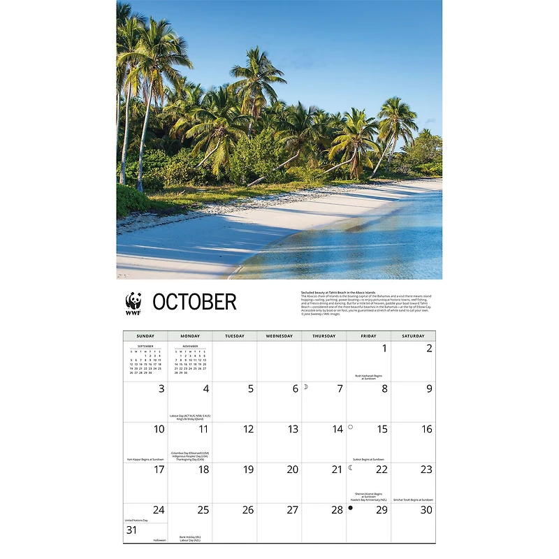 World Wildlife Fund Islands 2027 Wall Calendar