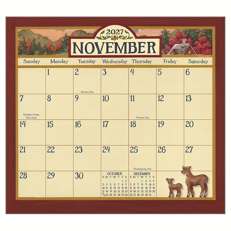 Bonnie White Folk Art 2027 Wall Calendar