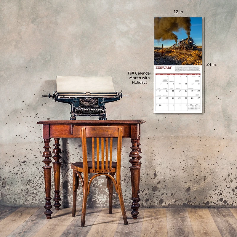 Steam Trains 2027 Wall Calendar