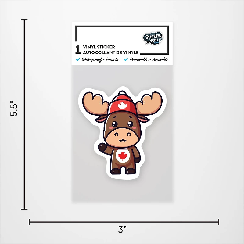 Cute Moose Vinyl Sticker