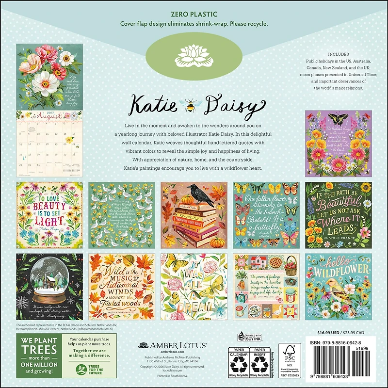 Katie Daisy 2027 Wall Calendar - Online Only