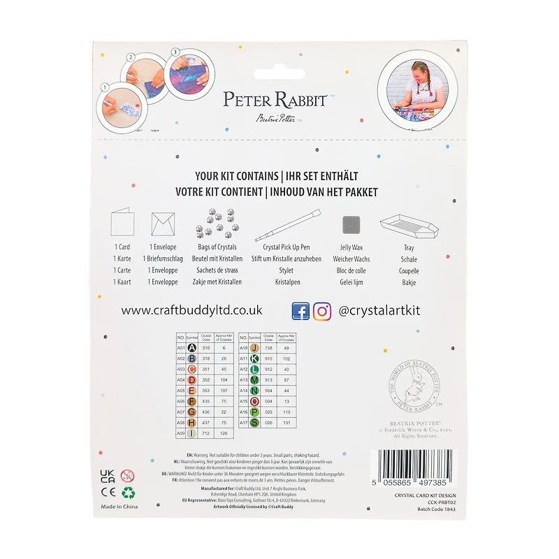 Crystal Art Card Kit: Benjamin Bunny - Online Only