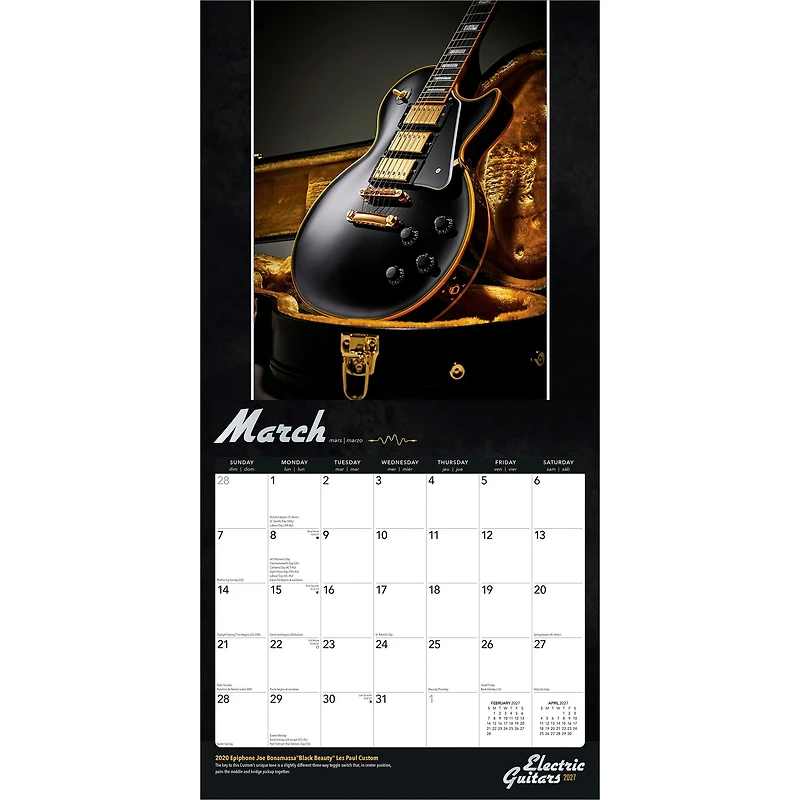 Electric Guitars 2027 Wall Calendar