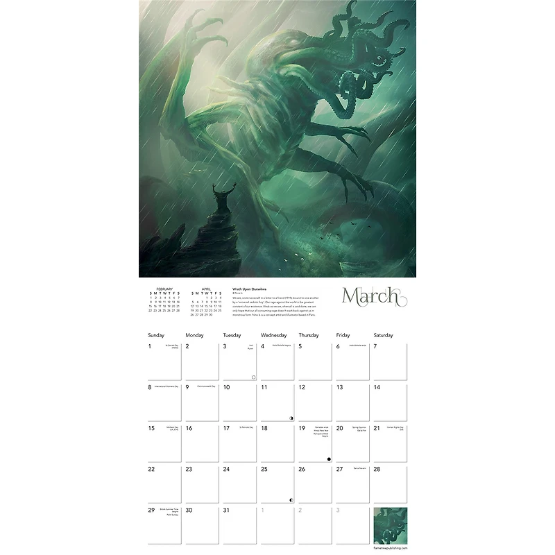 Cthulhu 2026 Wall Calendar - Online Only