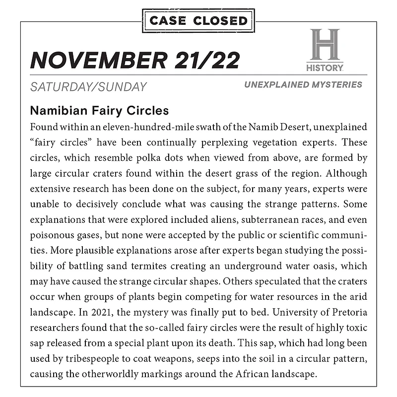 Unexplained Mysteries 2026 Box Calendar