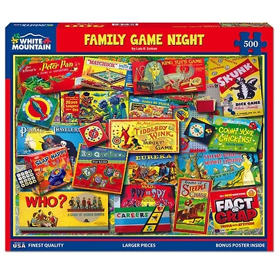 Family Game Night 500 Piece Puzzle