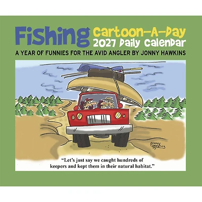 Fishing Cartoon-A-Day by Jonny Hawkins 2027 Box Calendar