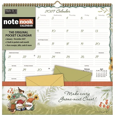 Gnomes Note Nook 2027 Wall Calendar