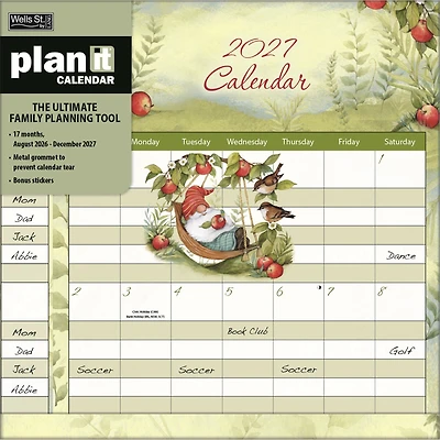 Gnomes Plan-It Plus 2027 Wall Calendar