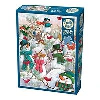 Hill of a Lot of Snowmen 500 Piece Puzzle