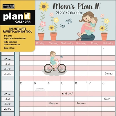 Moms Plan-It 2027 Wall Calendar - Online Only