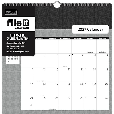 Office File-It 2027 Wall Calendar
