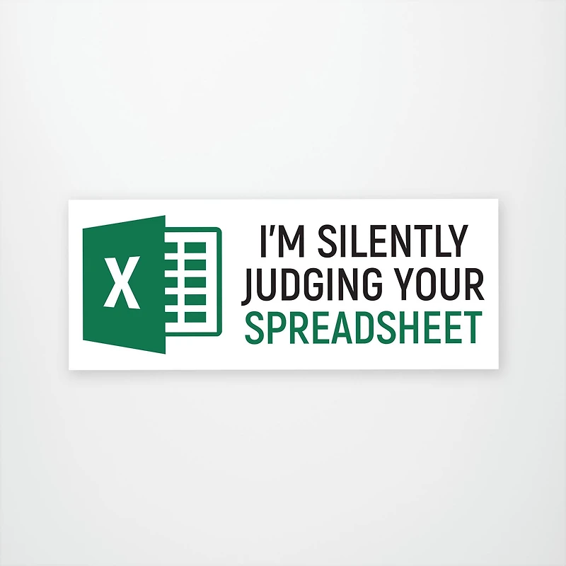 Silently Judging Your Spreadsheet Vinyl Sticker