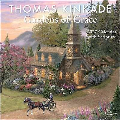 Thomas Kinkade Gardens of Grace with Scripture 2027 Wall Calendar