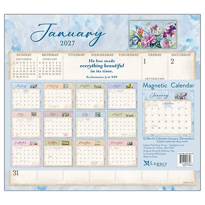 Tranquility 2027 Mini Magnetic Calendar