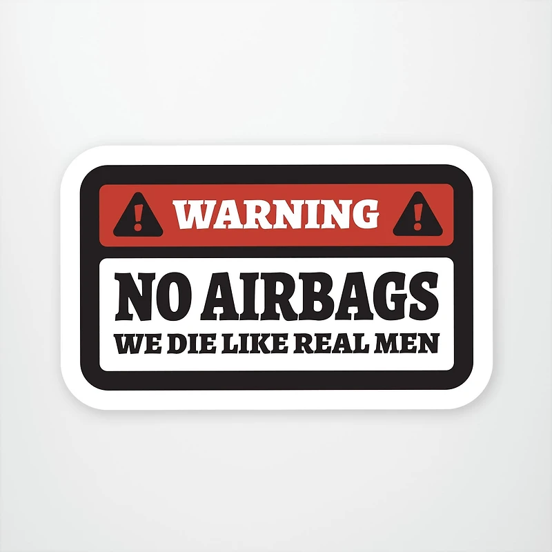 Warning No Airbags Vinyl Sticker