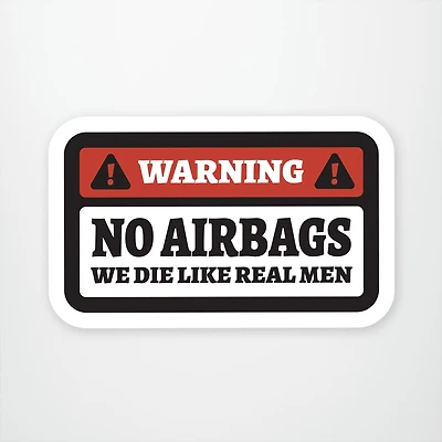 Warning No Airbags Vinyl Sticker
